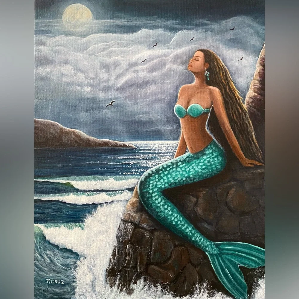 Hand Crafted Art Print “Midnight Siren” - Picture 3 of 3